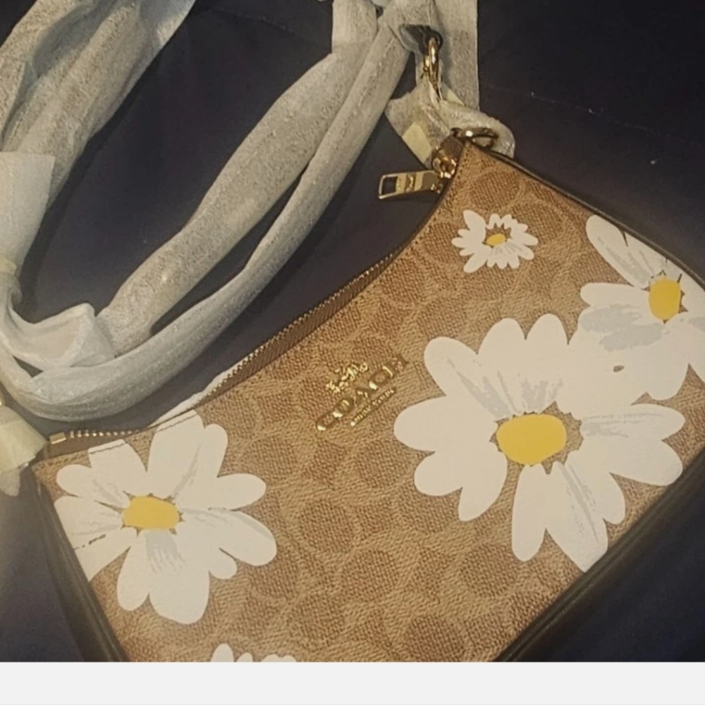 Coach Tan multi Brown Floral Women's Bag